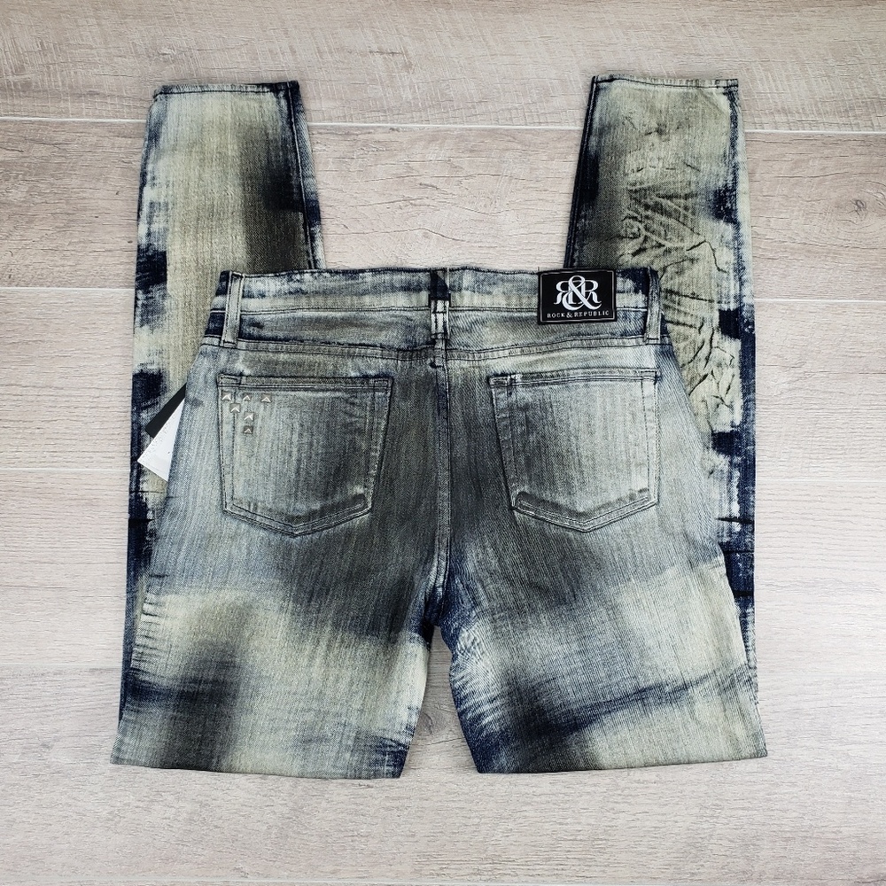 NWT! Rock & Republic Terror Blue Grunge Jeans - Picture 5 of 8